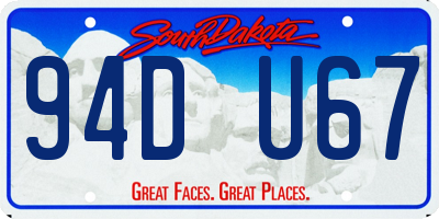 SD license plate 94DU67