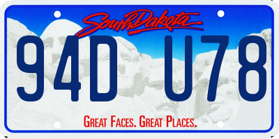 SD license plate 94DU78