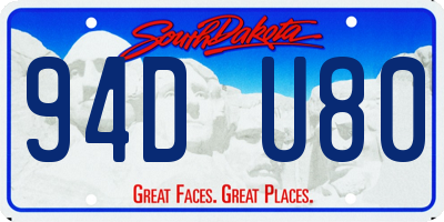 SD license plate 94DU80