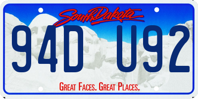 SD license plate 94DU92