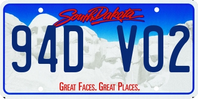 SD license plate 94DV02