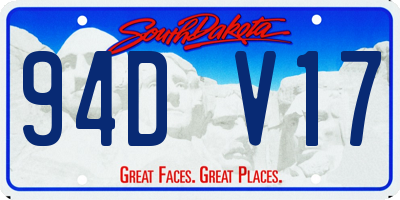 SD license plate 94DV17