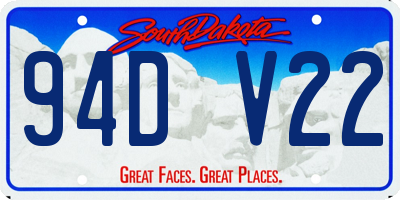 SD license plate 94DV22