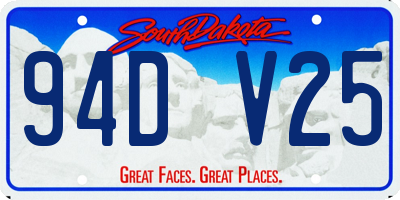 SD license plate 94DV25
