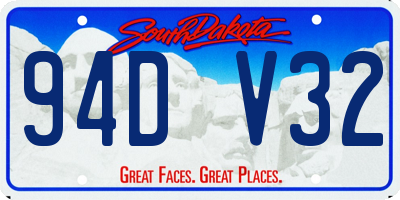 SD license plate 94DV32