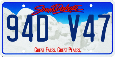 SD license plate 94DV47