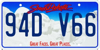 SD license plate 94DV66