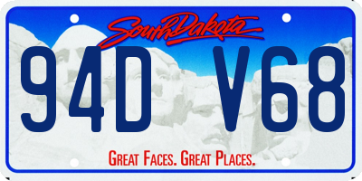 SD license plate 94DV68