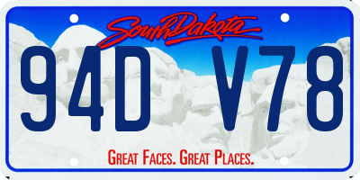 SD license plate 94DV78