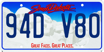 SD license plate 94DV80