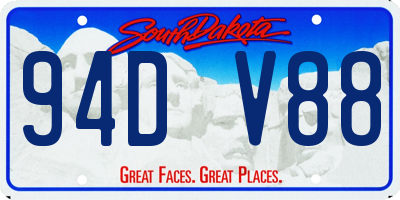 SD license plate 94DV88