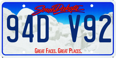 SD license plate 94DV92