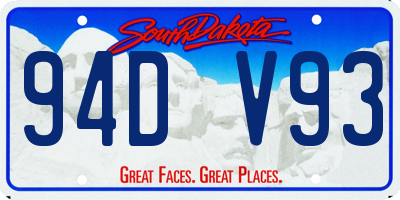 SD license plate 94DV93