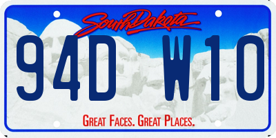 SD license plate 94DW10