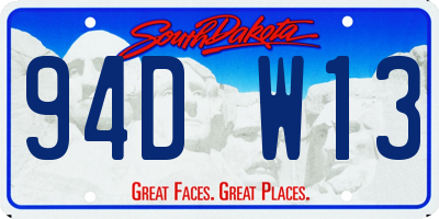 SD license plate 94DW13