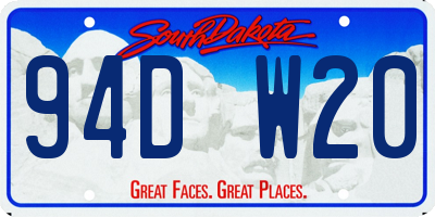 SD license plate 94DW20