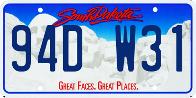 SD license plate 94DW31
