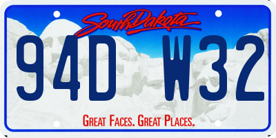 SD license plate 94DW32