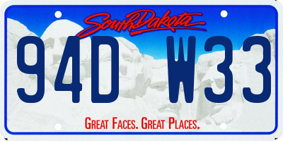 SD license plate 94DW33