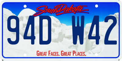 SD license plate 94DW42