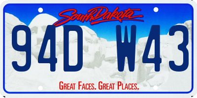 SD license plate 94DW43