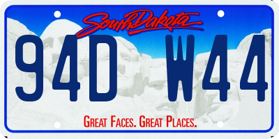 SD license plate 94DW44