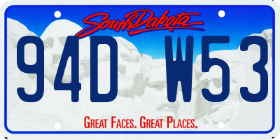 SD license plate 94DW53
