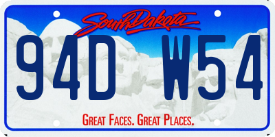 SD license plate 94DW54