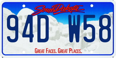 SD license plate 94DW58
