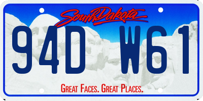 SD license plate 94DW61