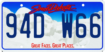 SD license plate 94DW66