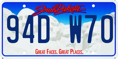 SD license plate 94DW70
