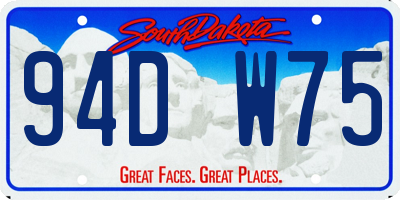 SD license plate 94DW75