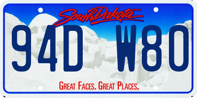SD license plate 94DW80