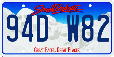 SD license plate 94DW82