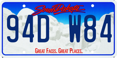 SD license plate 94DW84