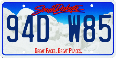 SD license plate 94DW85