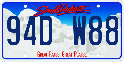 SD license plate 94DW88