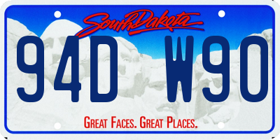 SD license plate 94DW90