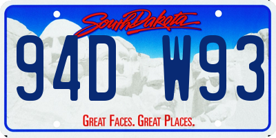 SD license plate 94DW93