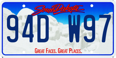 SD license plate 94DW97