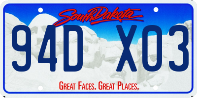 SD license plate 94DX03