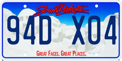 SD license plate 94DX04