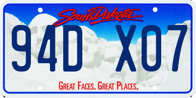 SD license plate 94DX07