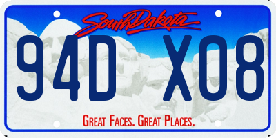 SD license plate 94DX08