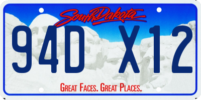 SD license plate 94DX12