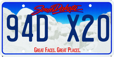 SD license plate 94DX20