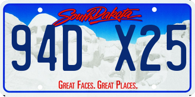 SD license plate 94DX25
