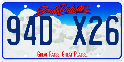 SD license plate 94DX26