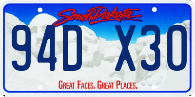 SD license plate 94DX30